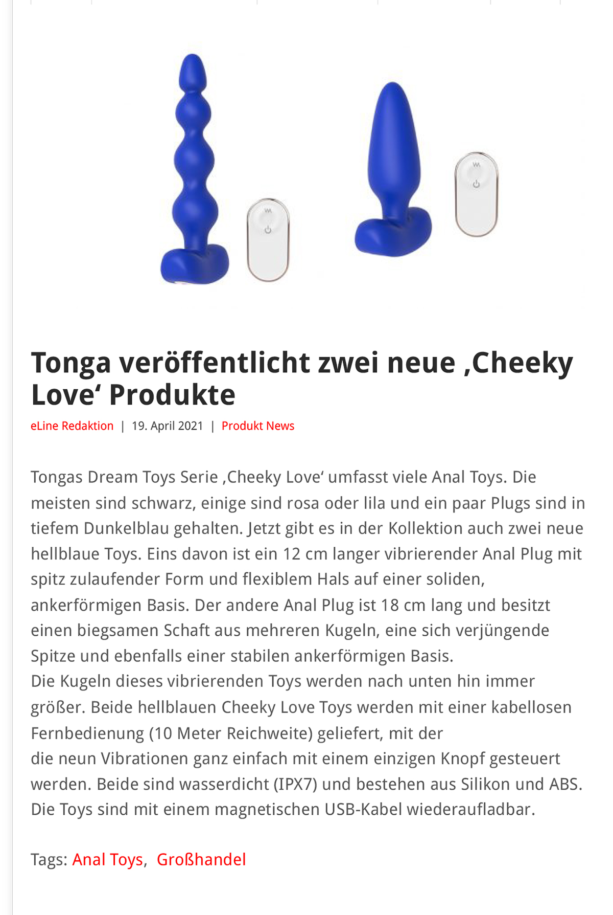 2021-04 eLine Online - Dream Toys Cheeky Love